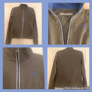 Abercrombie and Fitch men’s gray and blue zip up. Like NEW!